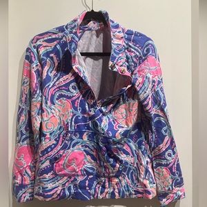 Lilly Pulitzer S Jellyfish Print 1/2 Button Popover